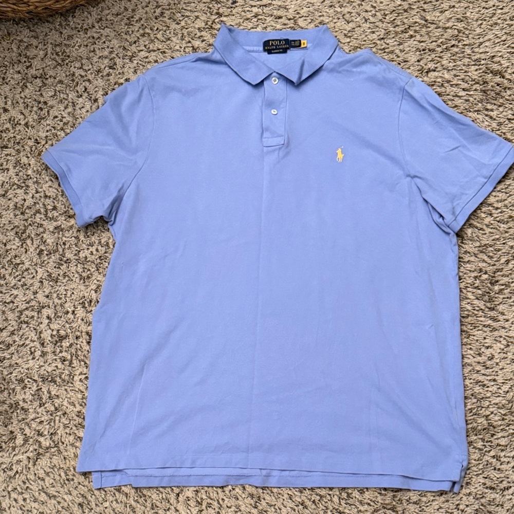 Polo by Ralph Lauren Men's Light Blue/Periwinkle  Polo Shirt